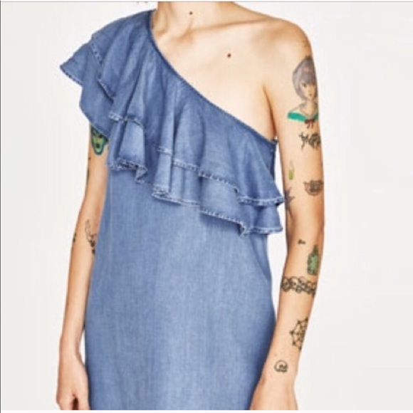 zara woman premium denim collection dress